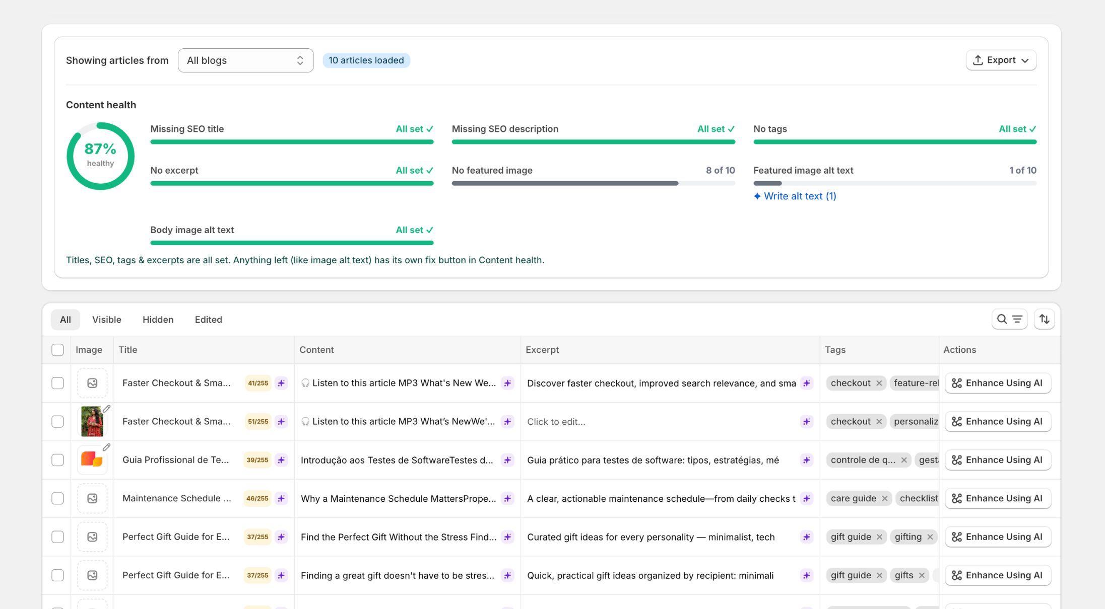 Bulk Editor screenshot